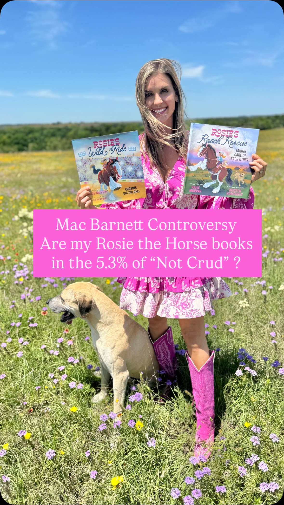 The National Ambassador for Young People’s Literature, @macbarnett , caused a little controversy after saying 94.7% of children’s books are “crud.” 😂
My daughter and I love Mac’s book. I’m not offended in the slightest. I feel it’s a call to make sure I level up! 
First, I wondered who decides what crud is? 
It should be the kids right? 
So, then I wondered if Rosie the Horse made the sacred 5.3%.
If this reel is any indication, I’m gonna let the kids decide. 🤠🐴
Because there is no age group harder to keep the attention span of than a gym full of 4-12 year olds 😂! 
Any school I’ve read to can vouch to the fact that the kids have LOVED mine and @krisillus Rosie the Horse books!! 
@zonderkidz
 #kidlit #childrensbook #rosiethehorse #picturebook ranchlife @sljournal