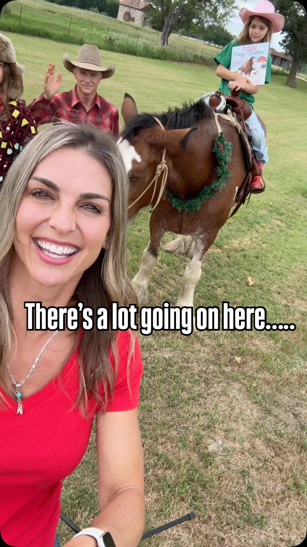 How did I convince me family to participate in this in 100 Texas degrees 🤣 🤠 
Reserve you copy of Rosie’s Cowboy Christmas today! 

 #texas #rosiescowboychristmas #cowboychristmas #author #picturebook